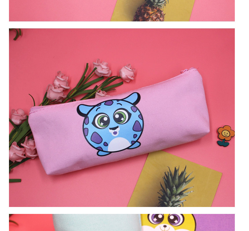 Fashion Pink-2 Cartoon Pattern Canvas Large Capacity Square Stationery Box,Pencil Case/Paper Bags