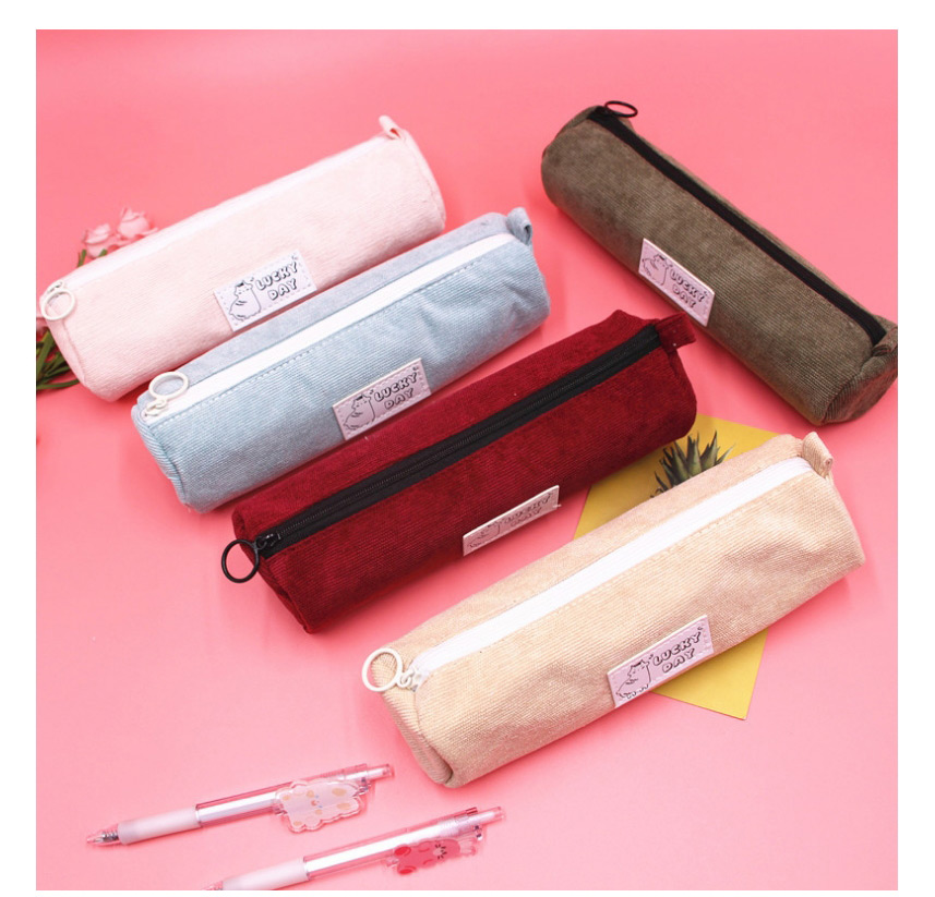 Fashion Cream Color Corduroy Pencil Case,Pencil Case/Paper Bags