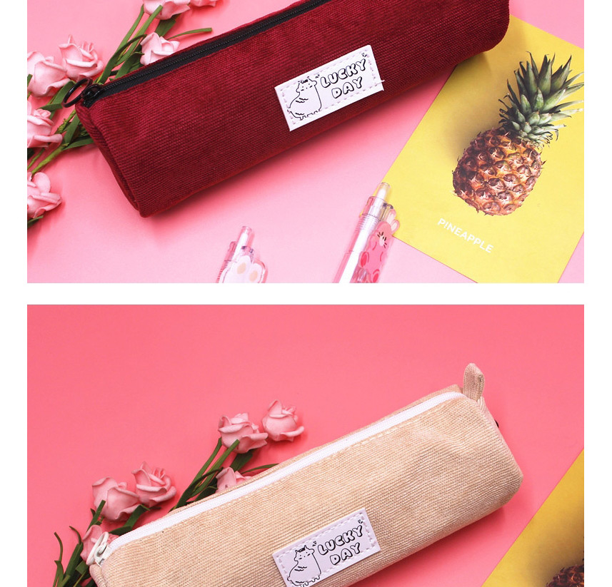 Fashion Pink Corduroy Pencil Case,Pencil Case/Paper Bags