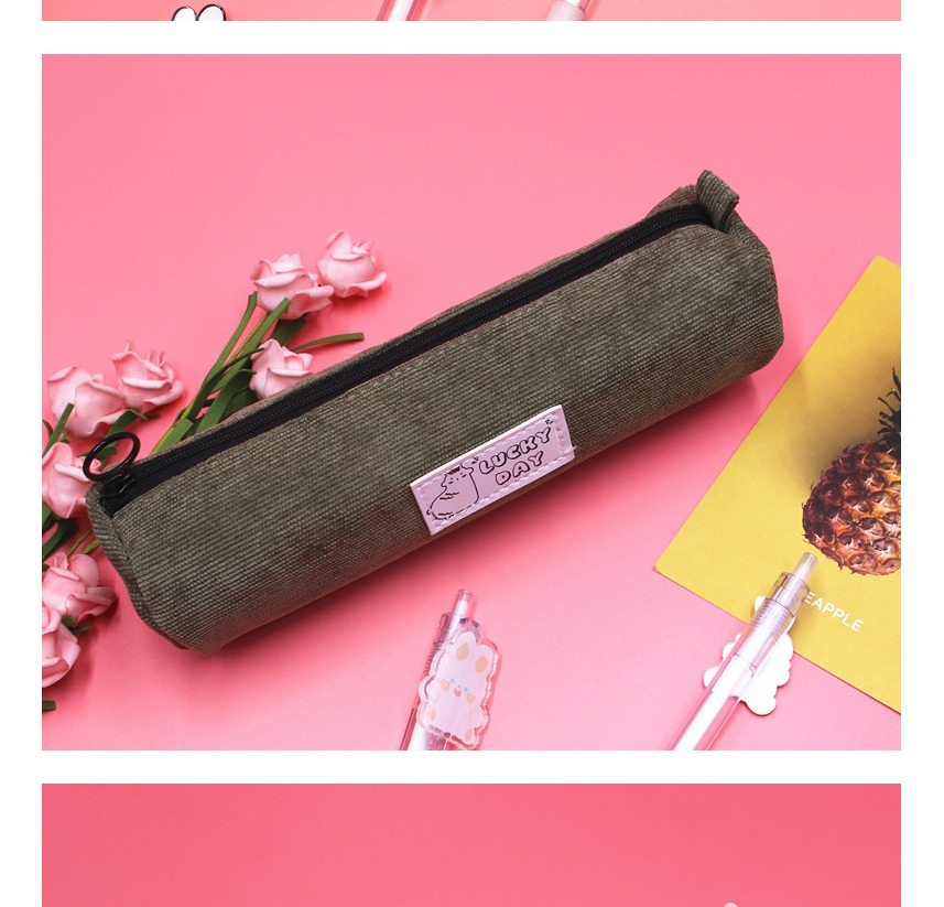 Fashion Dark Green Corduroy Pencil Case,Pencil Case/Paper Bags