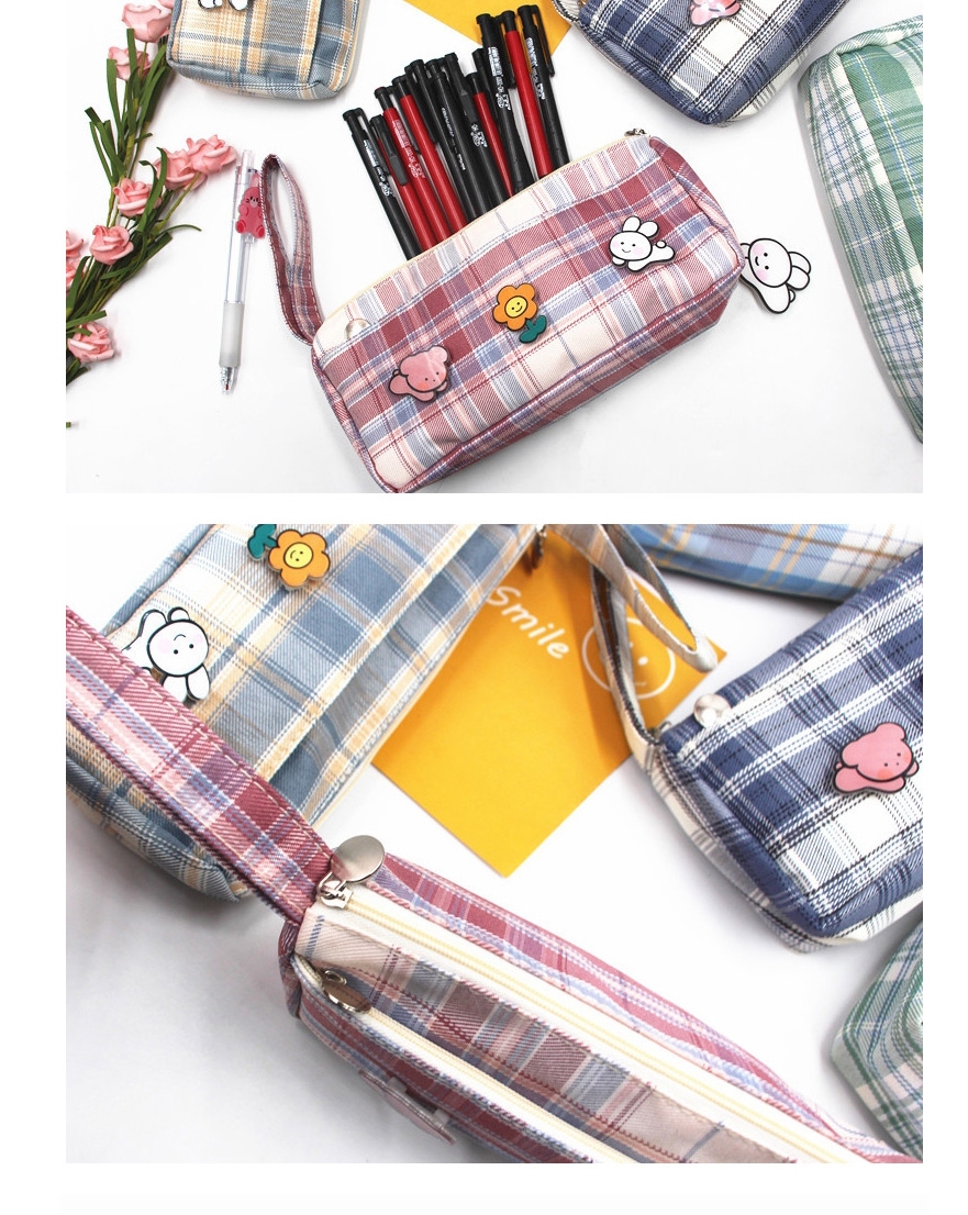 Fashion Section 1 (without Brooch)) Lattice Large-capacity Stationery Box (without Brooch),Pencil Case/Paper Bags