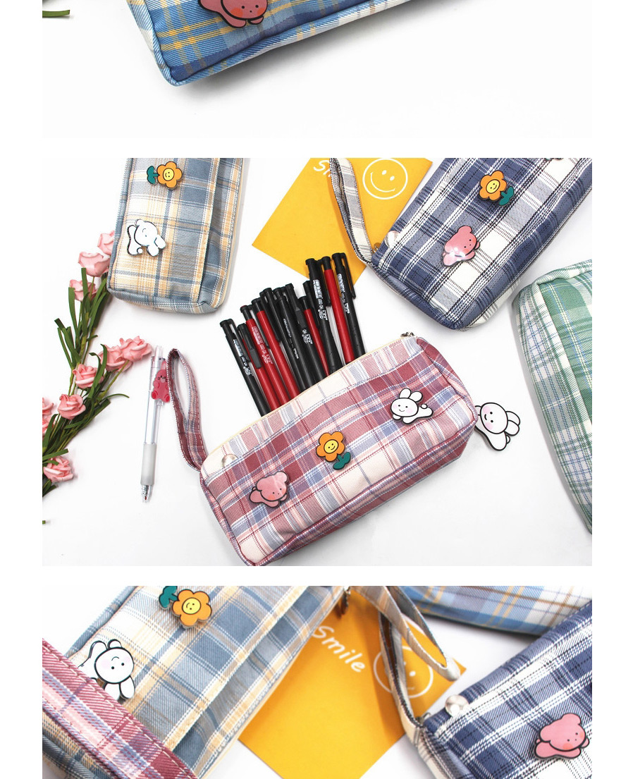 Fashion Section 4 (without Brooch)) Lattice Large-capacity Stationery Box (without Brooch),Pencil Case/Paper Bags