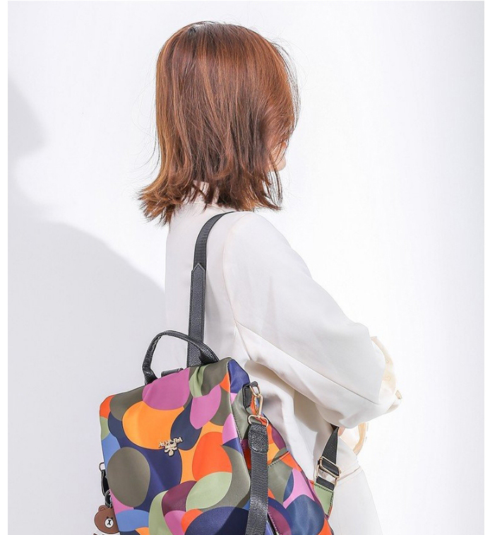 Fashion Color Printed Oxford Canvas Backpack,Backpack