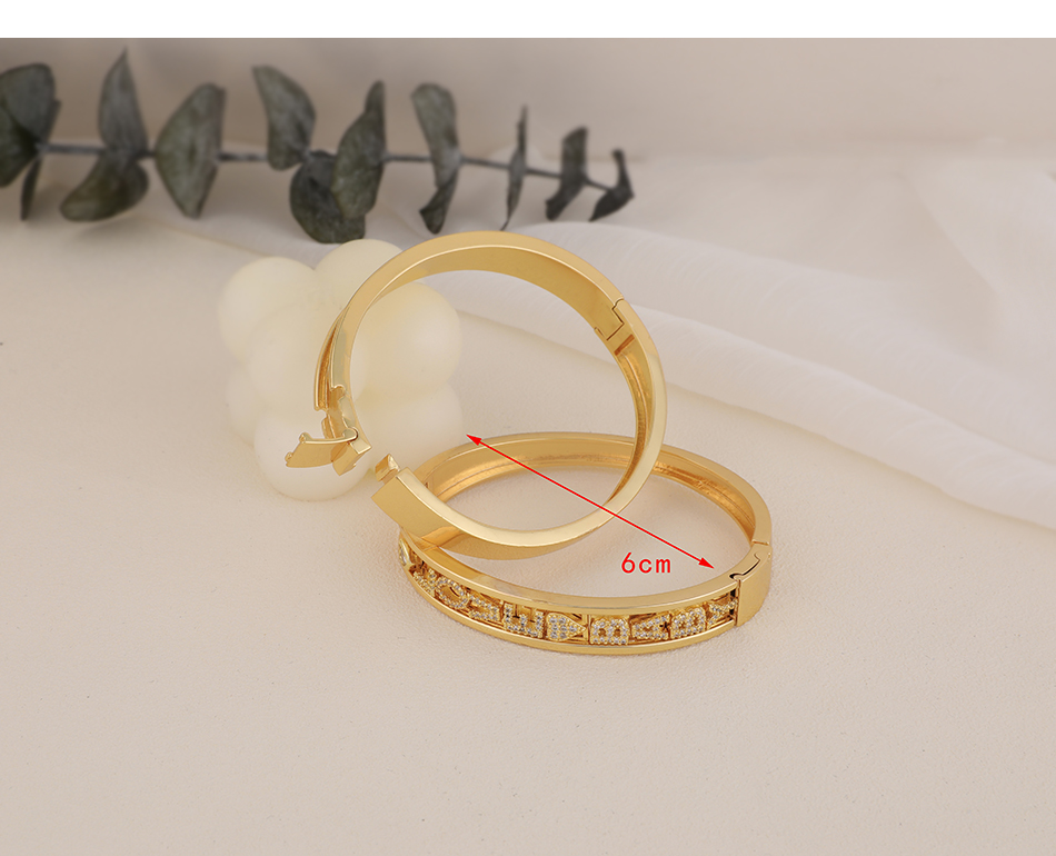 Fashion S Copper Inlaid Zircon Diy Letter Accessories,Bracelets