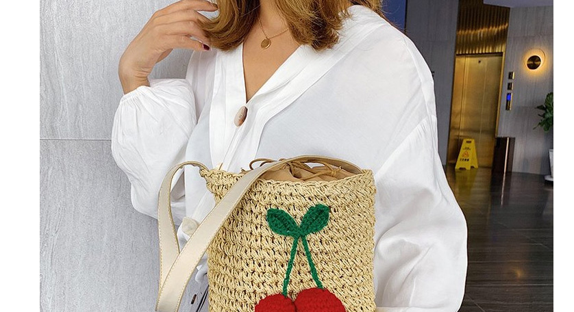 Fashion Photo Color Cherry Woven Crossbody Shoulder Bag,Messenger bags
