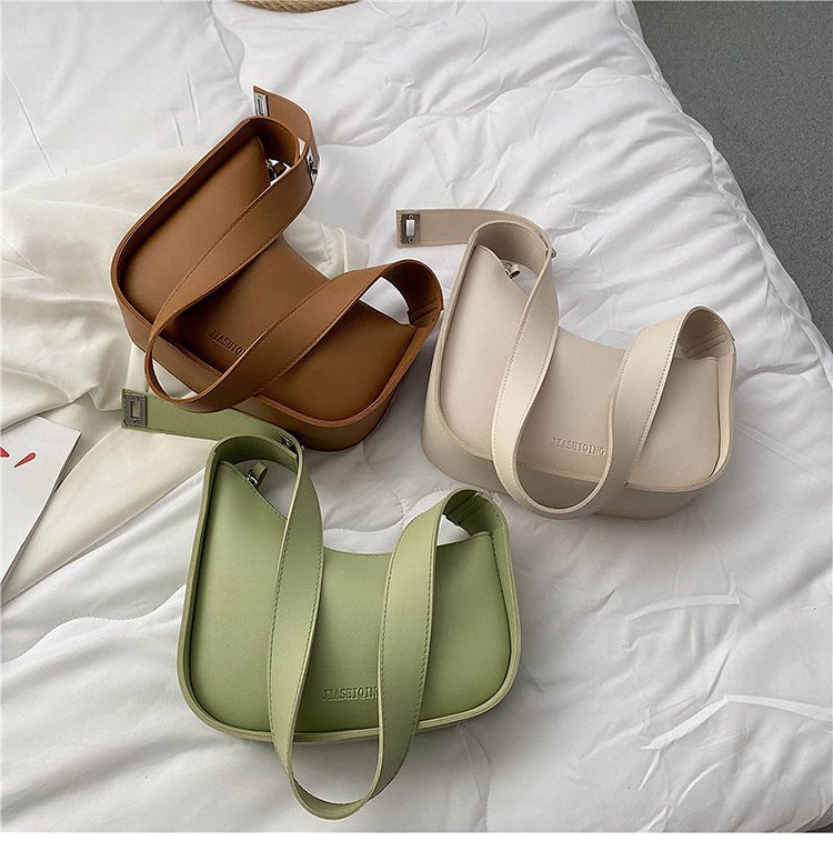 Fashion Creamy-white Textured Wide Shoulder Strap Shoulder Bag,Messenger bags