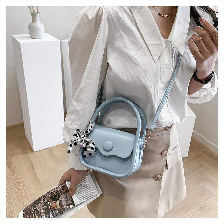 Fashion Blue Ribbon Polka Dot Messenger Shoulder Handbag,Handbags