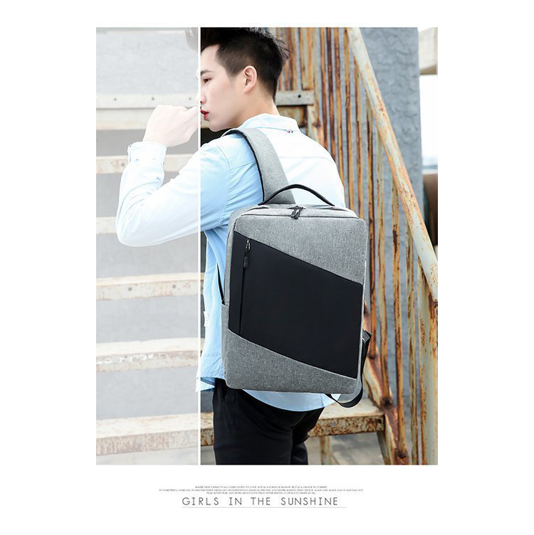 Fashion Gray Backpack Laptop Bag 15.6-inch Large-capacity Three-piece Suit,Backpack