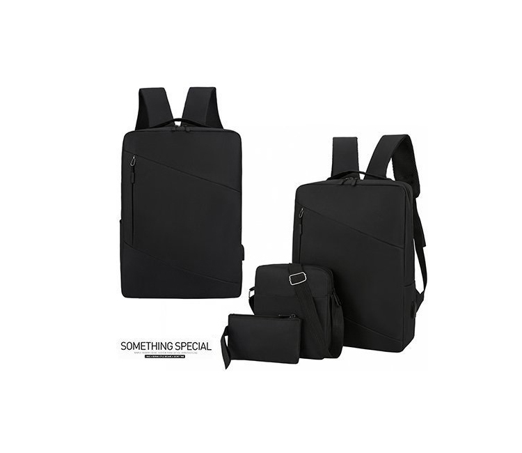 Fashion Black Backpack Laptop Bag 15.6-inch Large-capacity Three-piece Suit,Backpack