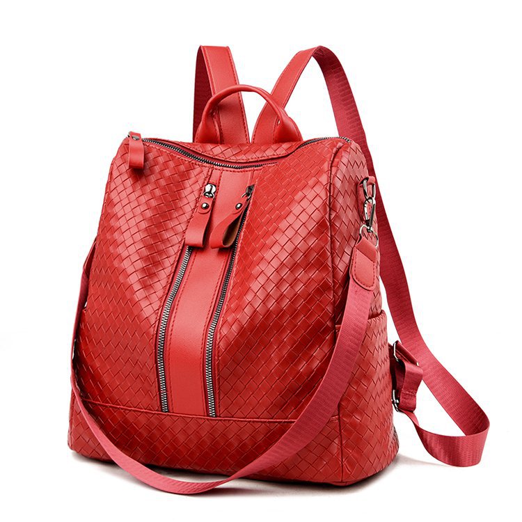 Fashion Red Pu Embossed Backpack,Backpack