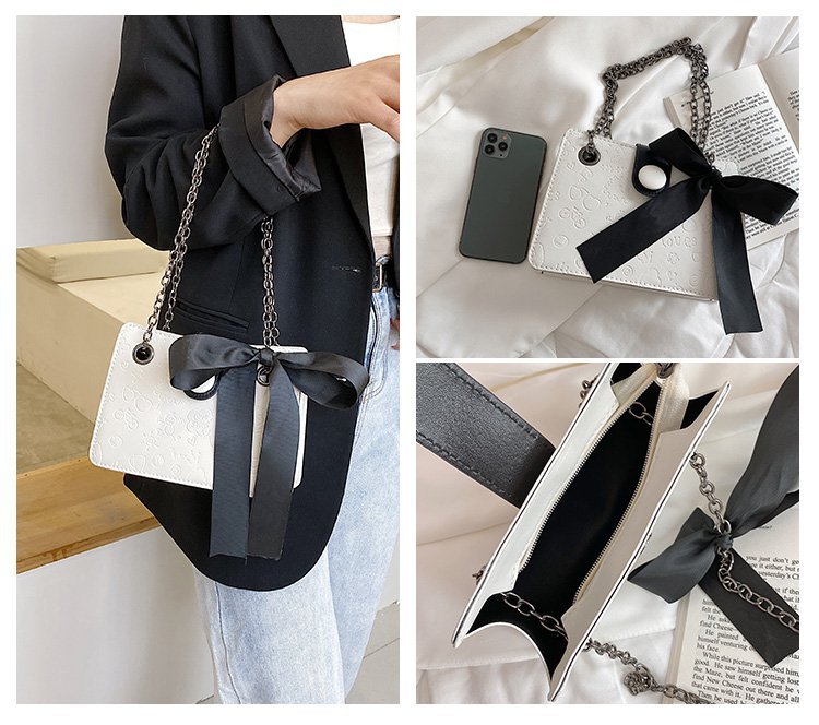 Fashion Black Chain Bow Crossbody Shoulder Bag,Messenger bags