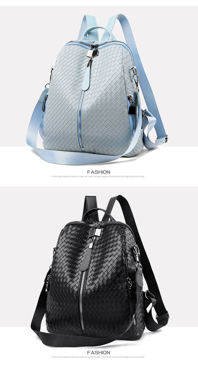 Fashion Black Woven Soft Backpack,Backpack