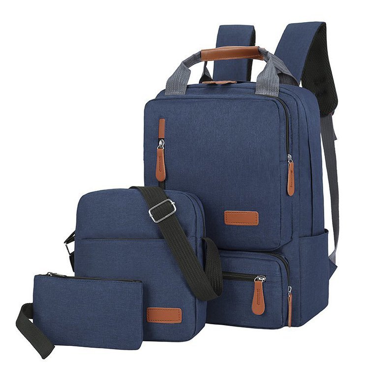 Fashion Navy Blue Backpack Three-piece Computer Bag,Backpack
