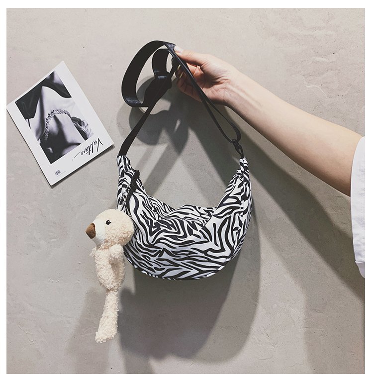Fashion Zebra Pattern Large-capacity Animal Print Canvas Shoulder Bag,Messenger bags