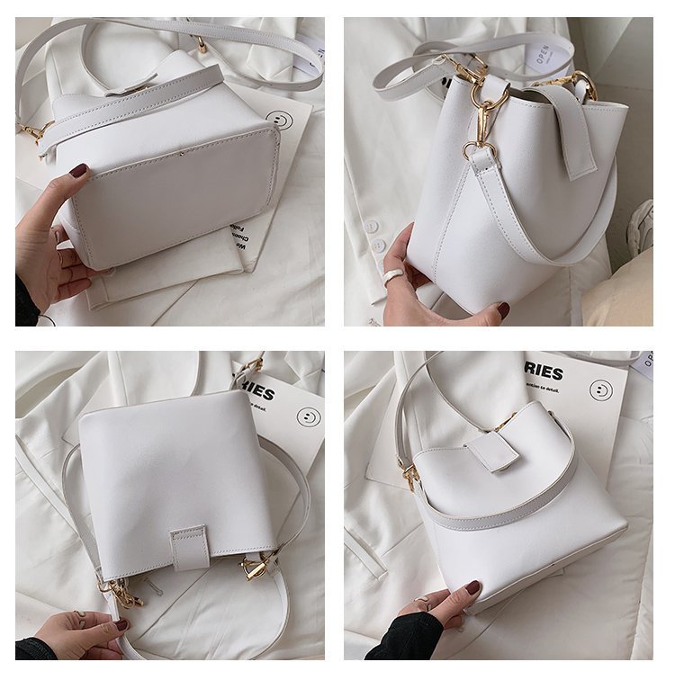 Fashion White Large Capacity Crossbody Shoulder Bag With Wide Shoulder Strap,Messenger bags