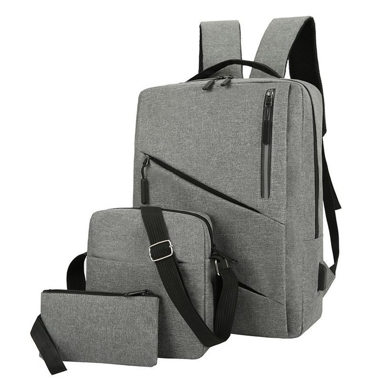 Fashion Navy Blue Shoulder Large Capacity Three-piece Computer Bag,Backpack