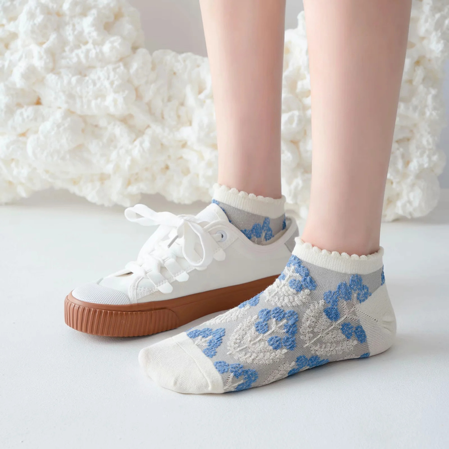 Fashion Khaki Lavender Pattern Cotton Socks,Fashion Socks