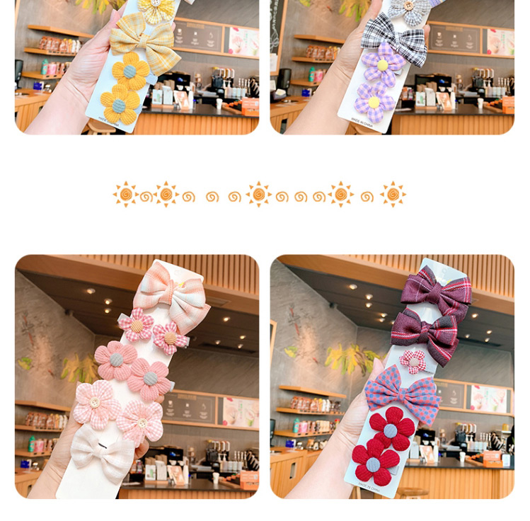 Fashion 6-piece Ice Cream Set Small Bow Kids Hairpin Set,Kids Accessories