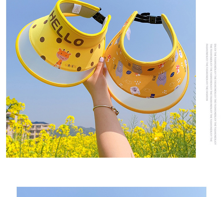 Fashion Yellow Bear Children Cartoon Animal Empty Sun Hat,Children