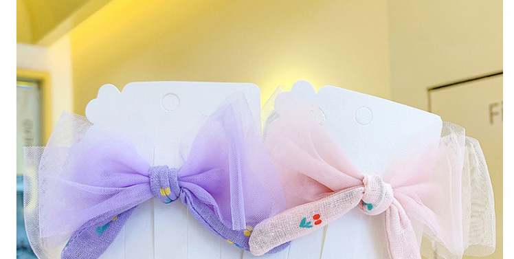 Fashion Gemstone Purple Net Yarn Bow Children