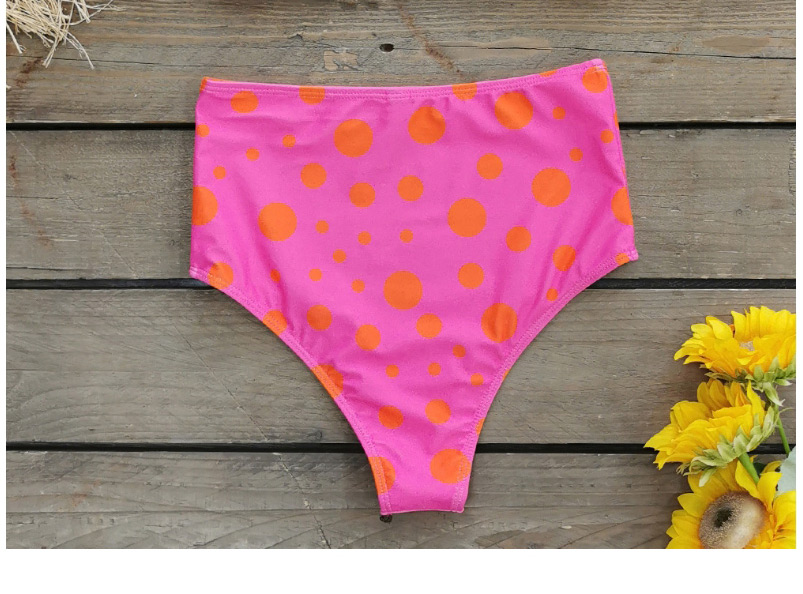 Fashion Orange Wave Point Foundation Detachable Long Sleeve Pleated Swimsuit Split,Bikini Sets