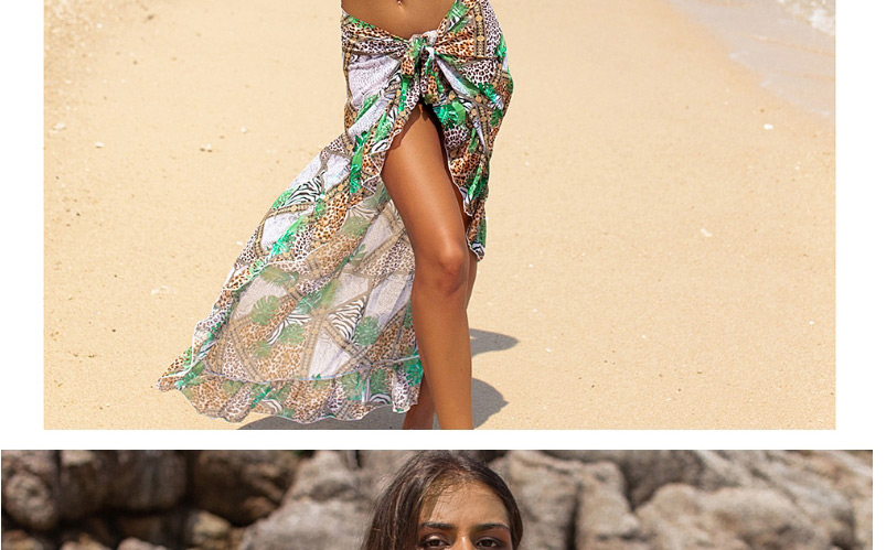 Fashion Leopard Skirt Leopard Print Strappy Three-piece Swimsuit,Bikini Sets