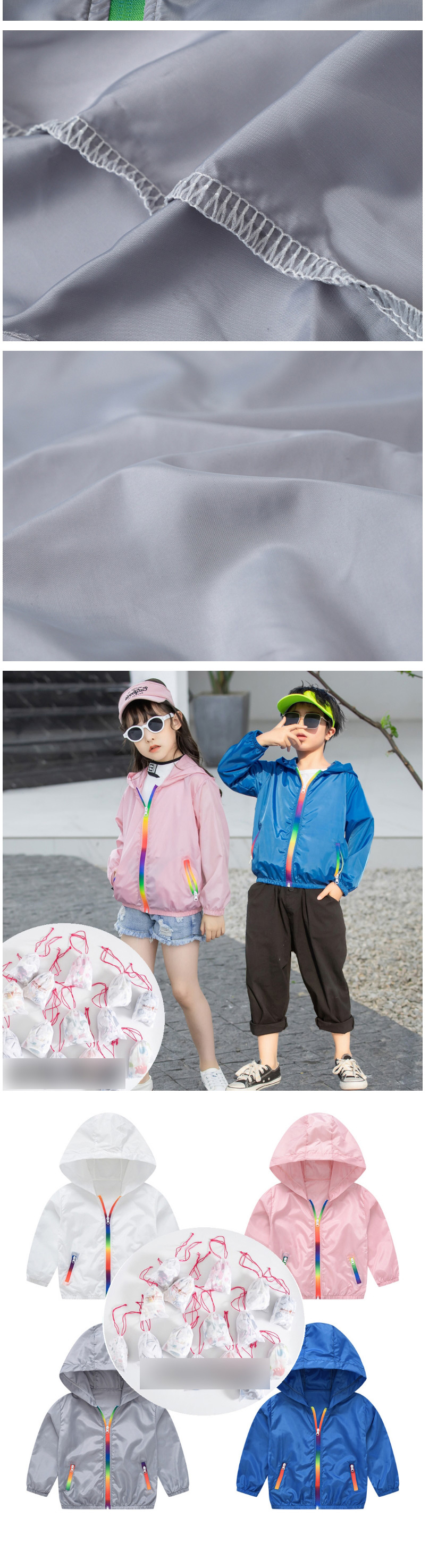 Fashion White Rainbow Hooded Children