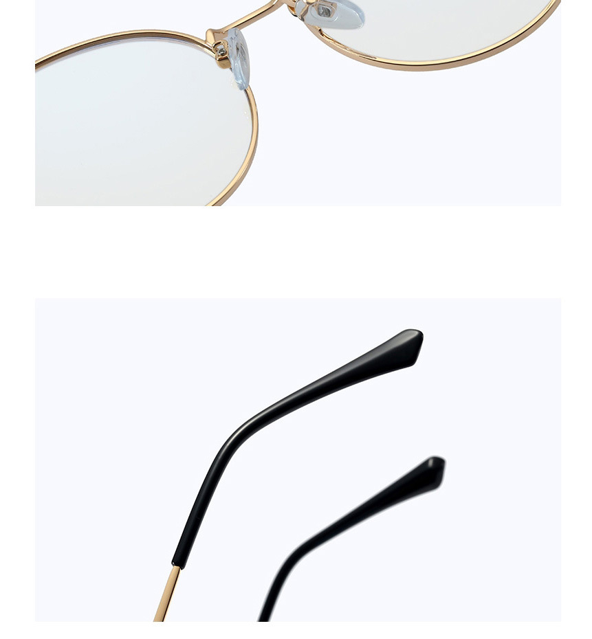 Fashion C2 Pink/anti-blue Light Metal Round Frame Anti-blue Light Flat Glasses,Fashion Glasses
