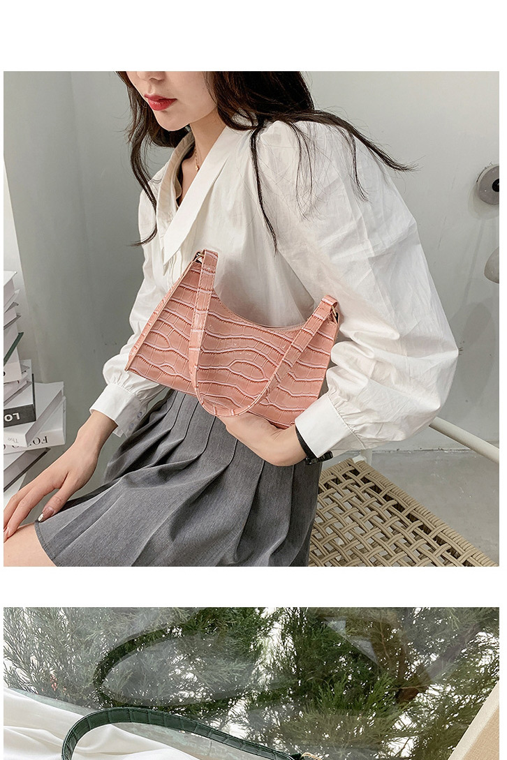Fashion Pink Crocodile Print Shoulder Bag,Messenger bags