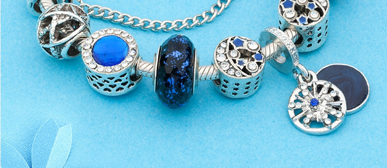 Fashion Blue Glass Bead Starry Ball Bracelet,Fashion Bangles