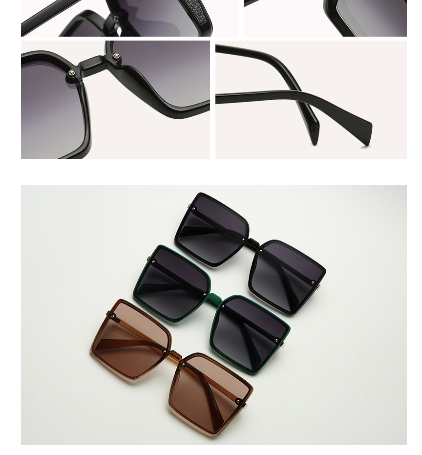 Fashion Bright Black Large Square Sunglasses,Women Sunglasses