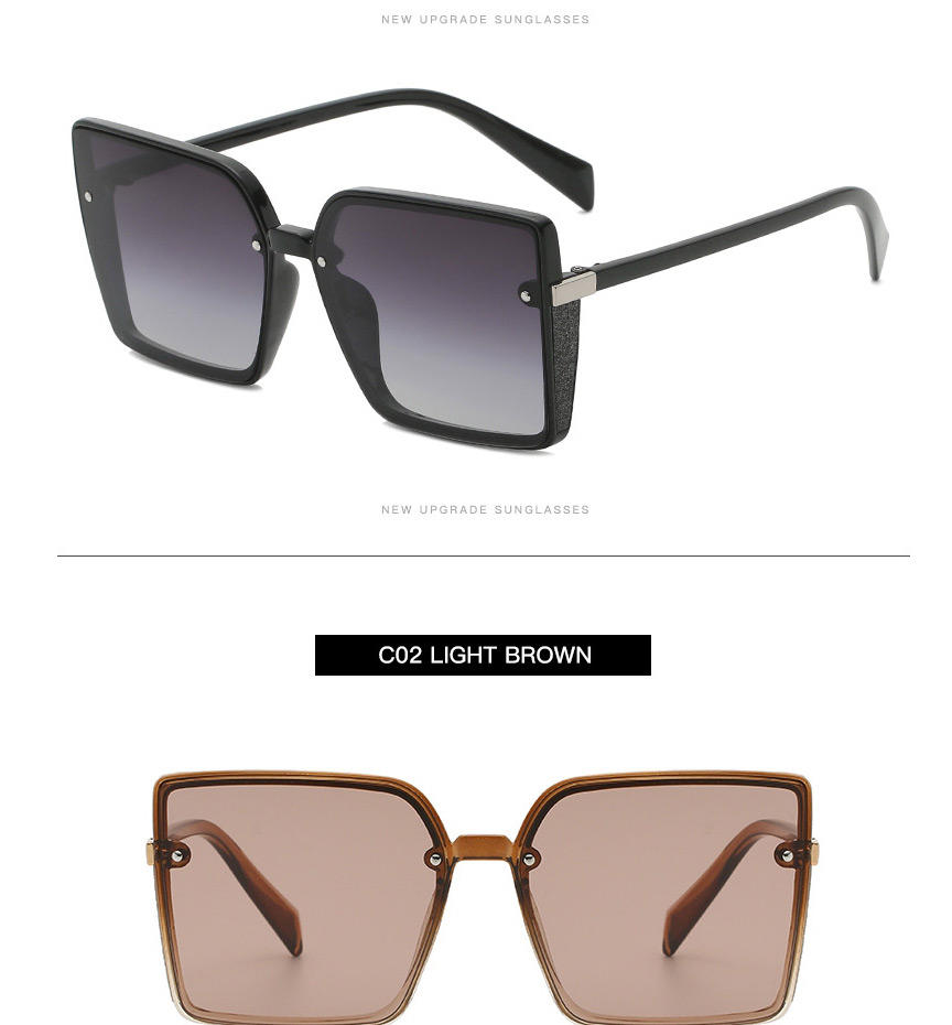 Fashion Brown Large Square Sunglasses,Women Sunglasses