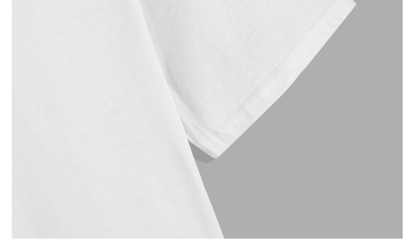 Fashion White (male) Angel Devil Print Short Sleeve T-shirt,Hair Crown