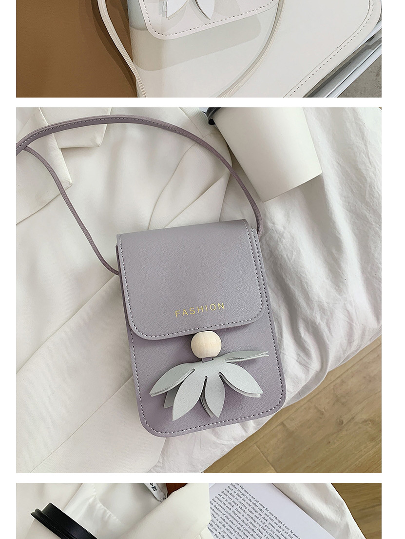 Fashion Brown Three-dimensional Flower One-shoulder Messenger Bag,Shoulder bags