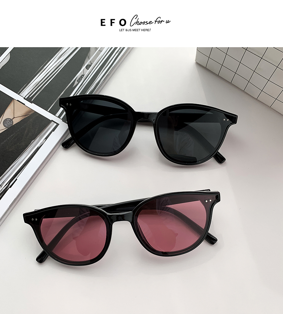 Fashion Black Frame Red Lens Resin Round Sunglasses,Women Sunglasses