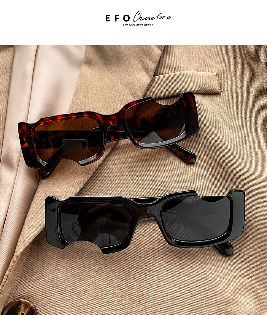 Fashion Black Resin Notch Sunglasses,Women Sunglasses
