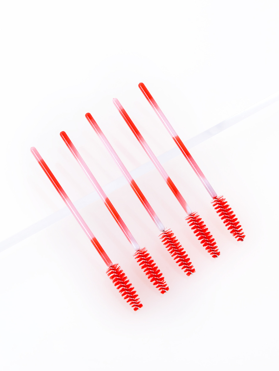 Fashion Disposable-eyelash Brush-gradient-white Rose Red-50pcs One-time Gradient Mascara Brush,Beauty tools