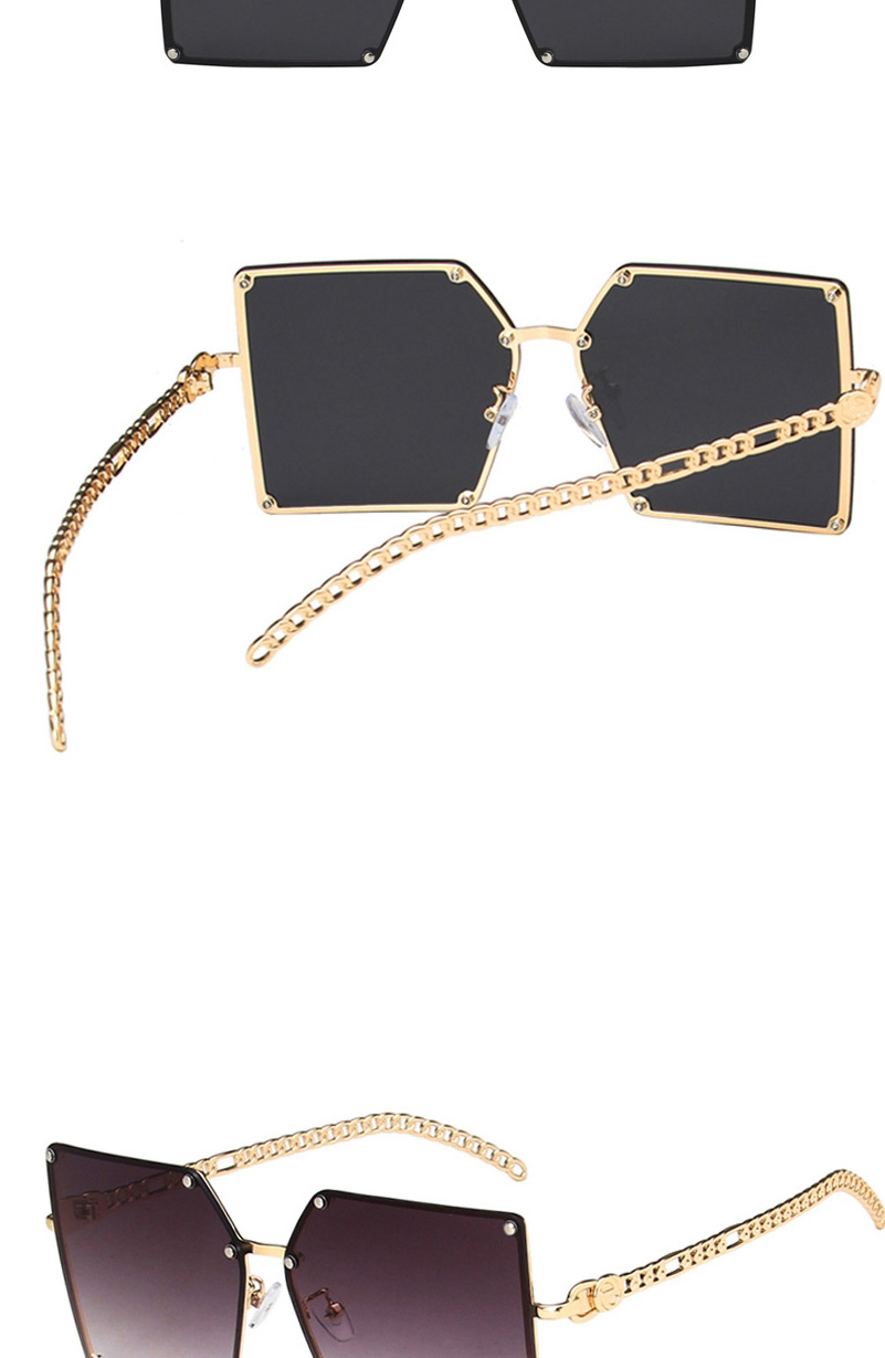 Fashion Ashes Chain Hollow Frame Sunglasses,Women Sunglasses