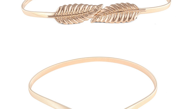 Fashion Gold Color Leaves Metal Elastic Chain Leaf Waist Chain,Waist Chain