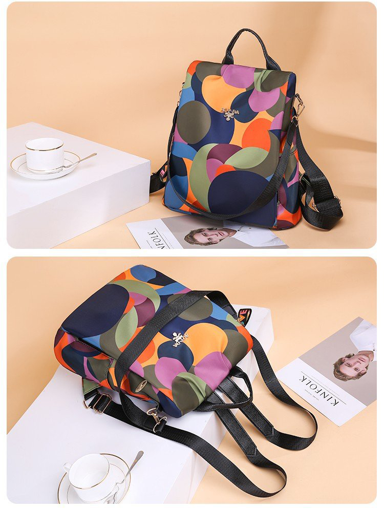 Fashion Color Printed Oxford Canvas Backpack,Backpack