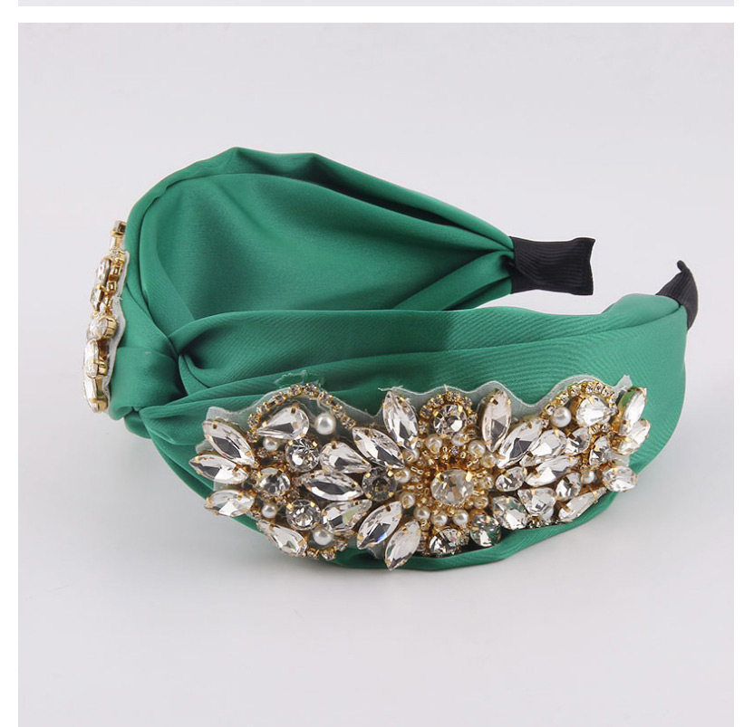 Fashion D Dark Green Fabric Diamond-studded Pearl Headband,Head Band