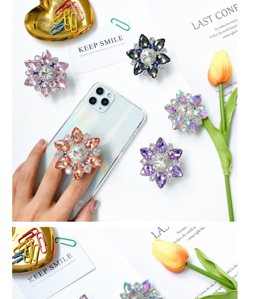 Fashion Silver Bottom-rose Gold Gem Diamond Mobile Phone Holder,Phone Hlder