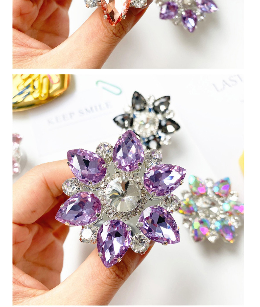 Fashion Silver Bottom-purple And White Gem Diamond Mobile Phone Holder,Phone Hlder