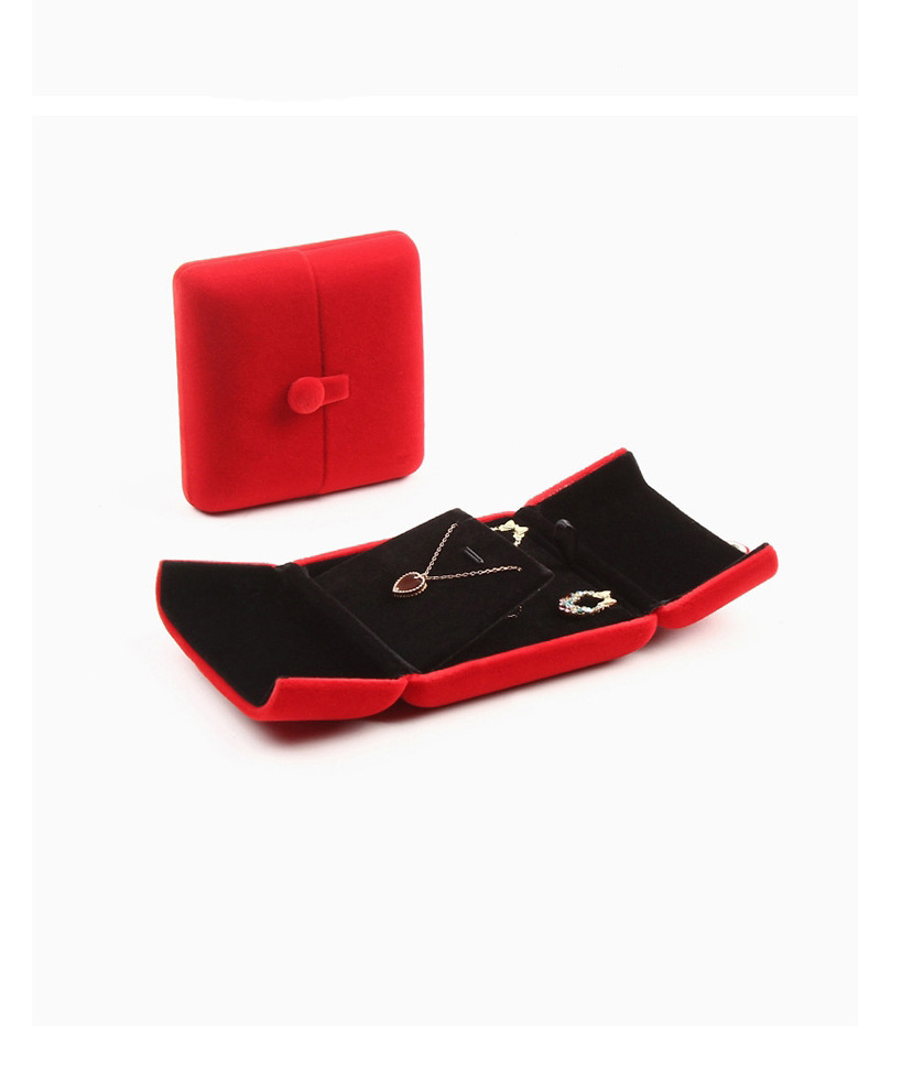 Fashion Red Earring Pendant Box (large) Flannel Double-opening Box,Jewelry Packaging & Displays