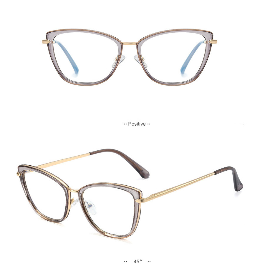 Fashion 4 Transparent Tea/anti-blue Light Metal Round Frame Anti-blue Glasses,Fashion Glasses