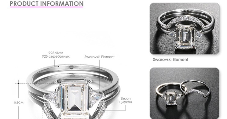 Fashion Silver Diamond Geometric Ring,Fashion Rings