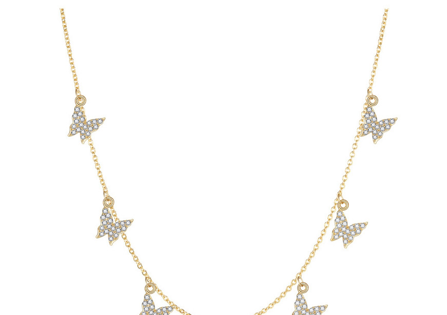 Fashion 18k Gold Micro Zircon Butterfly Necklace,Necklaces