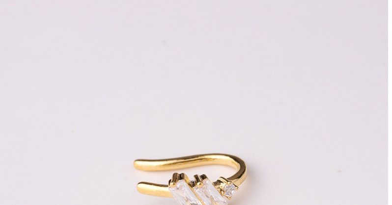 Fashion Gold Copper Inlaid Zircon Ear Bone Clip Single,Clip & Cuff Earrings