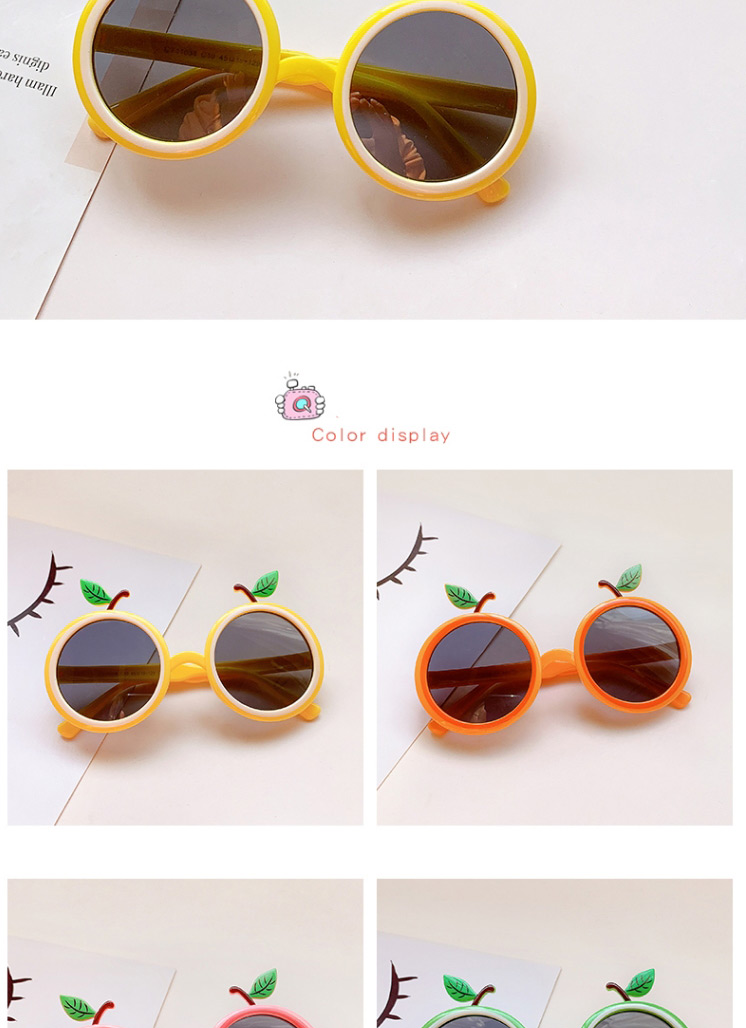 Fashion Green Apple Children Polarized Cartoon Fruit Sunglasses,Kids Accessories