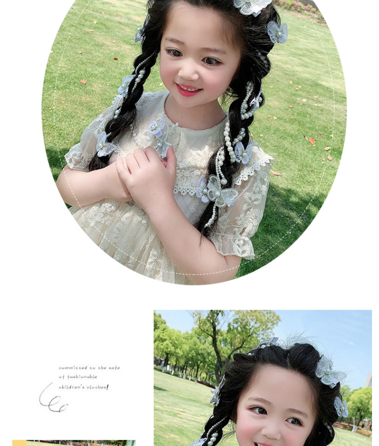 Fashion 1#big Pearl Butterfly Pearl Braided Hair Chain,Kids Accessories